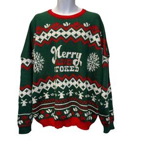 Rare Dutch Bros Brothers Christmas Sweater Mens M Merry and Stoked Ugly Holiday